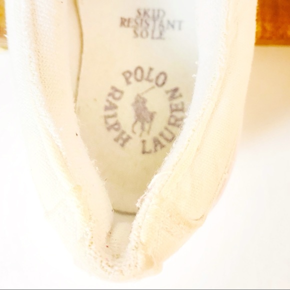 Ralph Lauren Polo  Shoes White Canvas Sz 7.5B - Picture 7 of 9